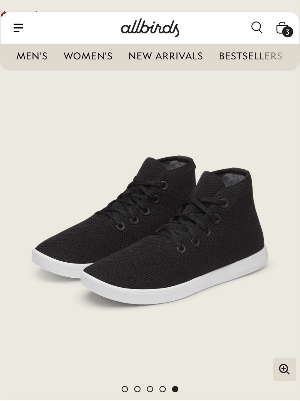 AllBirds Women's Tree Topper - Natural Black (Blizzard Sole) Size 10